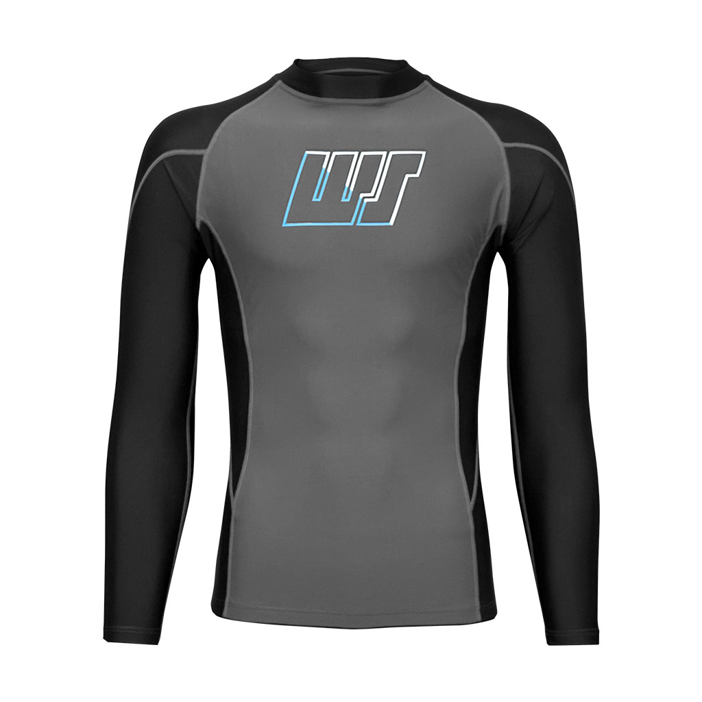 中性 POP LOGO 游泳防曬上衣 - 黑/灰