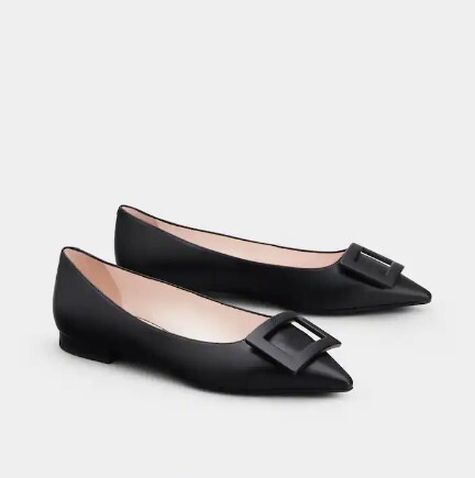 1FF0101-105 ROGER VIVIER Gommettine Ballerinas in Leather Black (SS26) #RVW57527920NK0B999 (S-EU-E)
