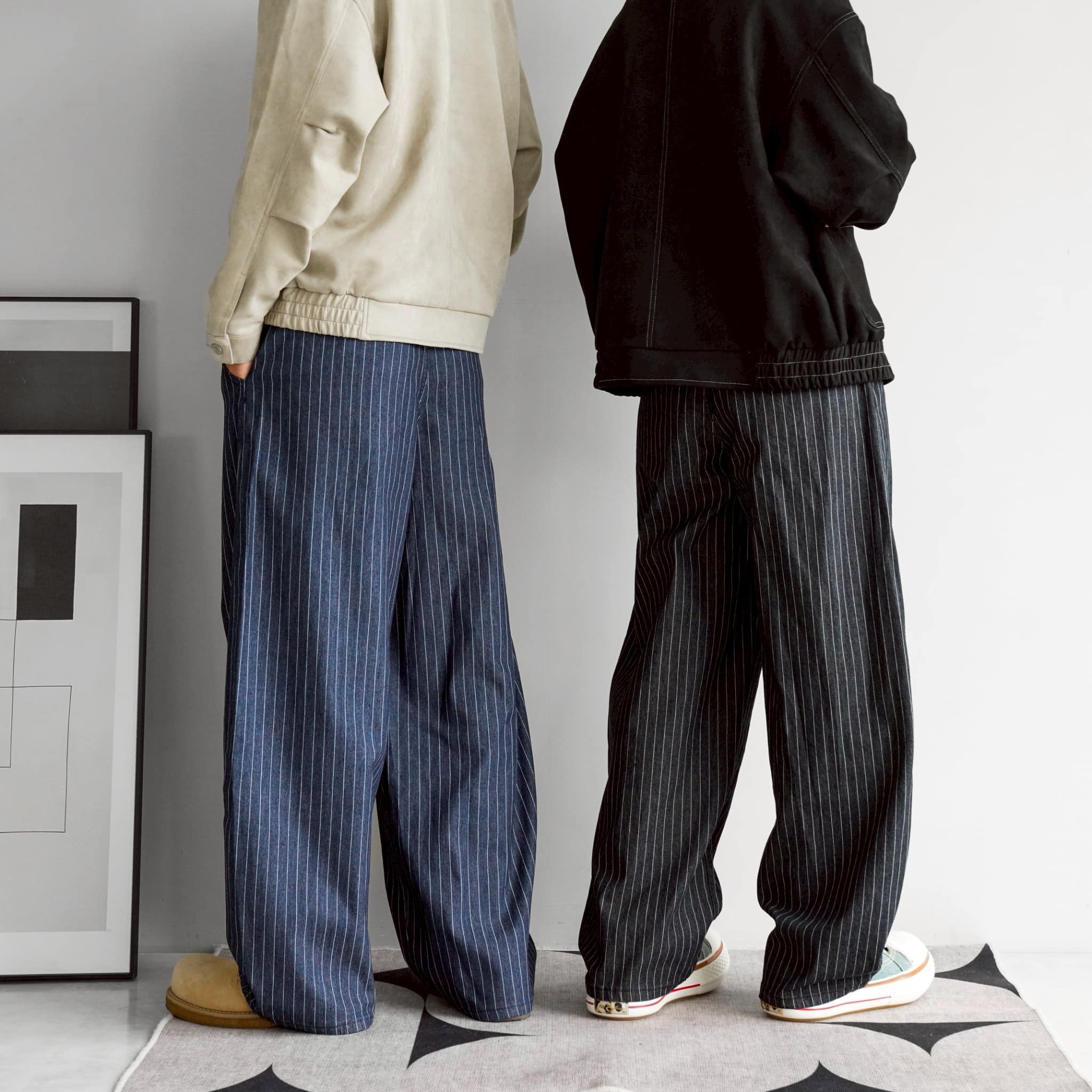 Doupicks 直條紋彈力彎刀牛仔褲 日系選品 sb8019