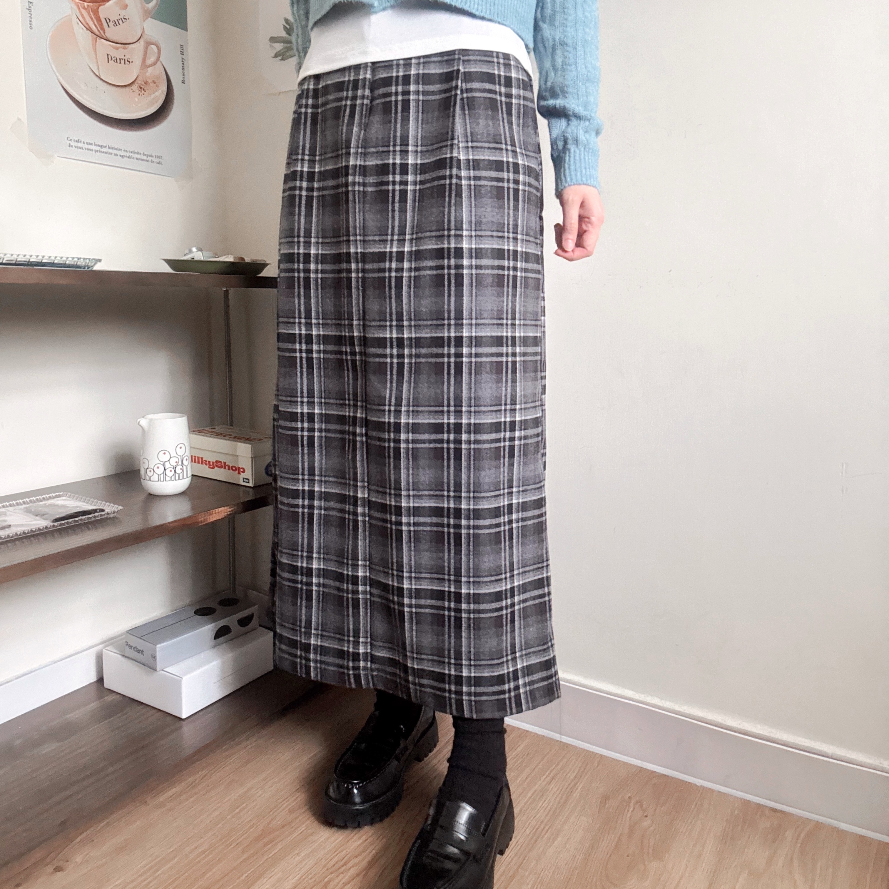 英倫風格仔直身裙