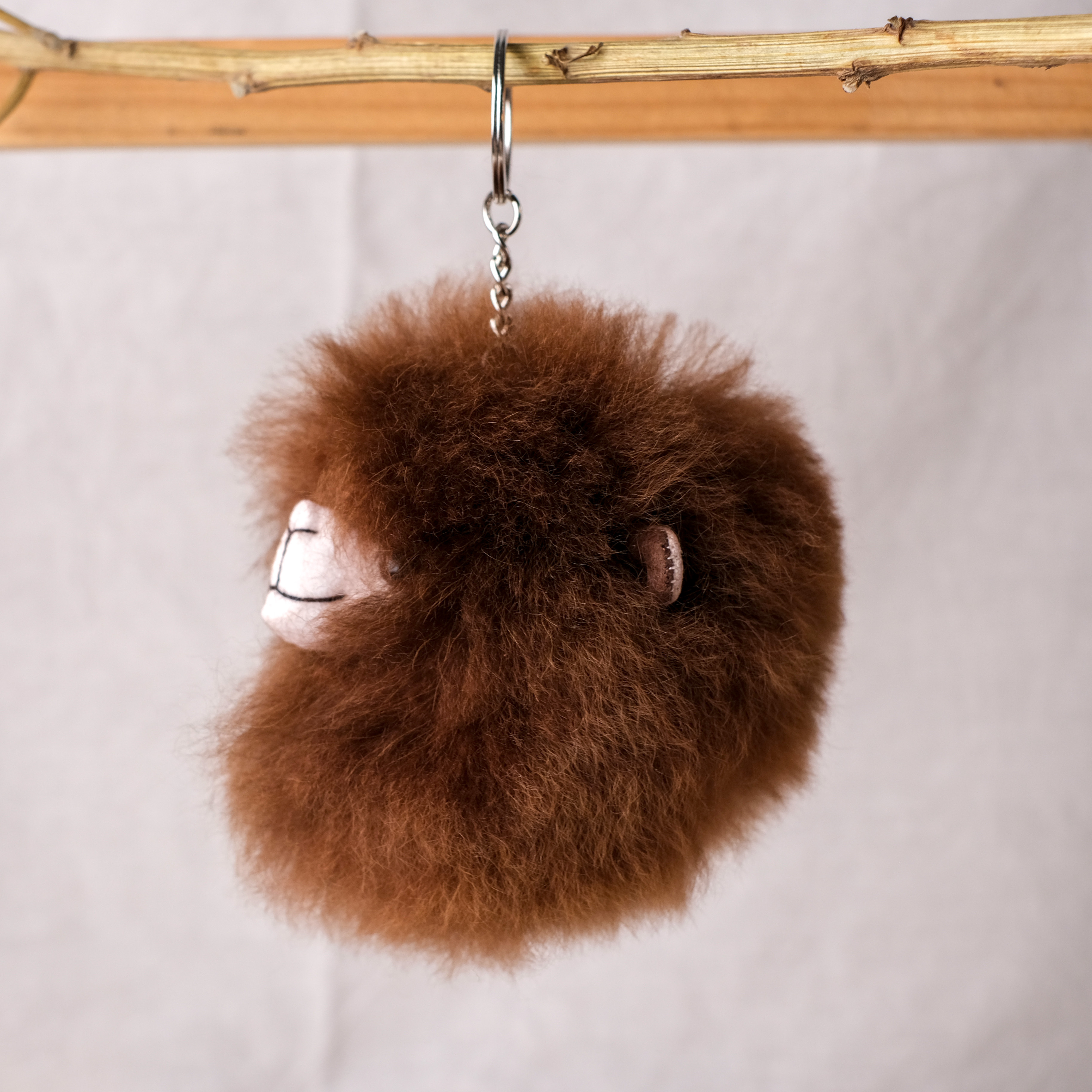 羊駝毛絨吊飾｜深棕｜秘魯