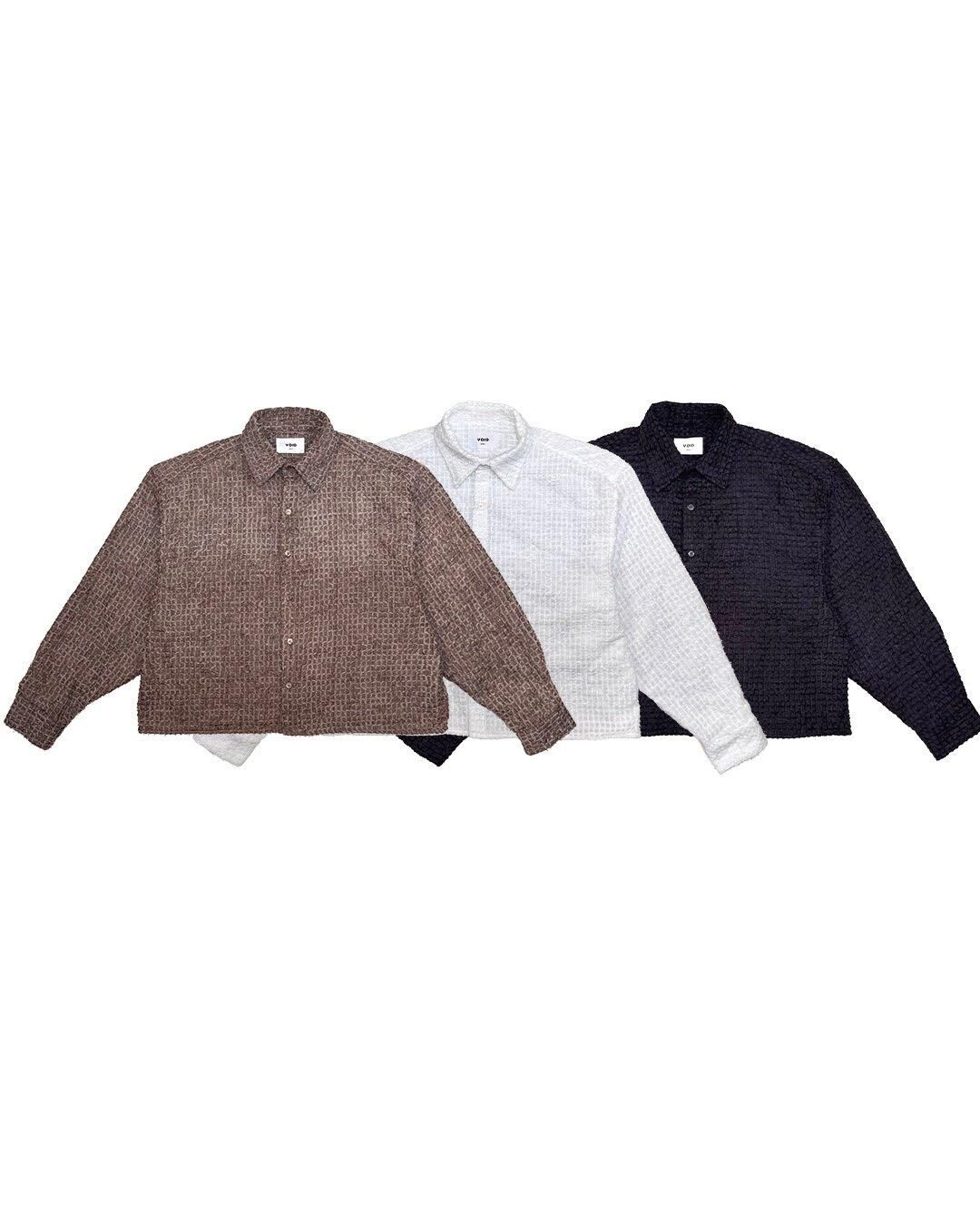 暗格紋Boxy長袖恤衫  VOID-135S