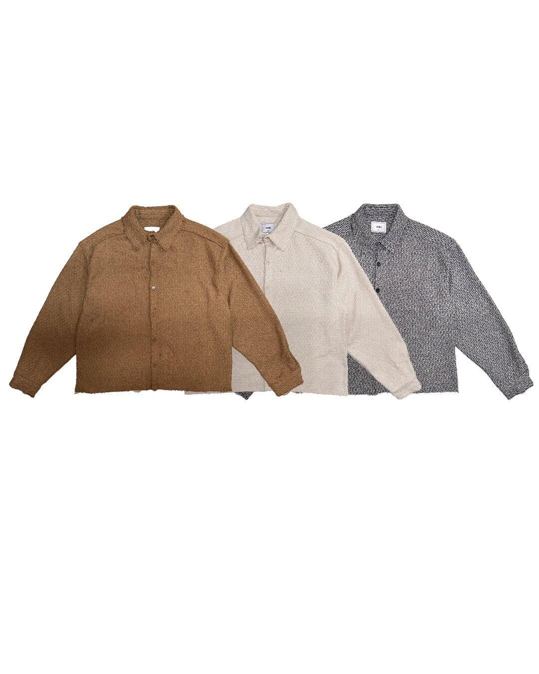 暗紋破邊Boxy長袖恤衫 VOID-136S