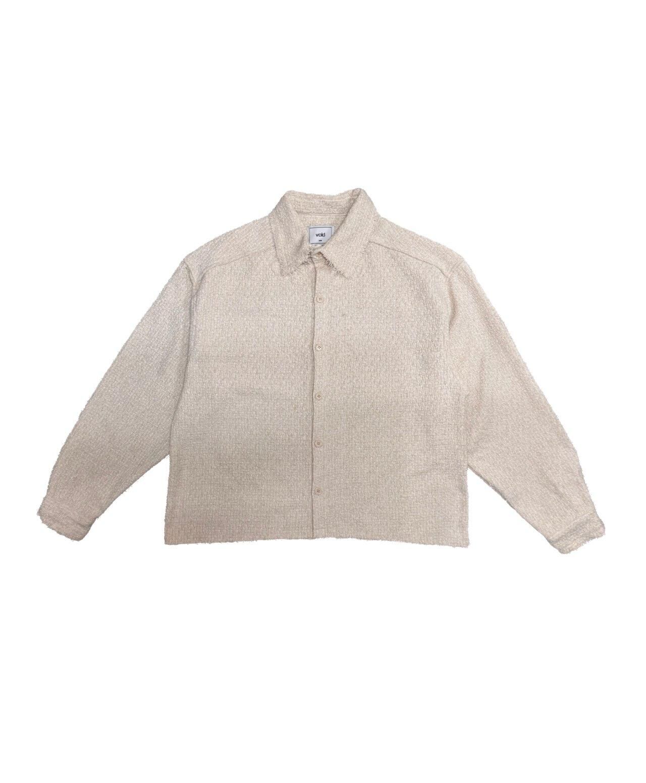 暗紋破邊Boxy長袖恤衫 VOID-136S