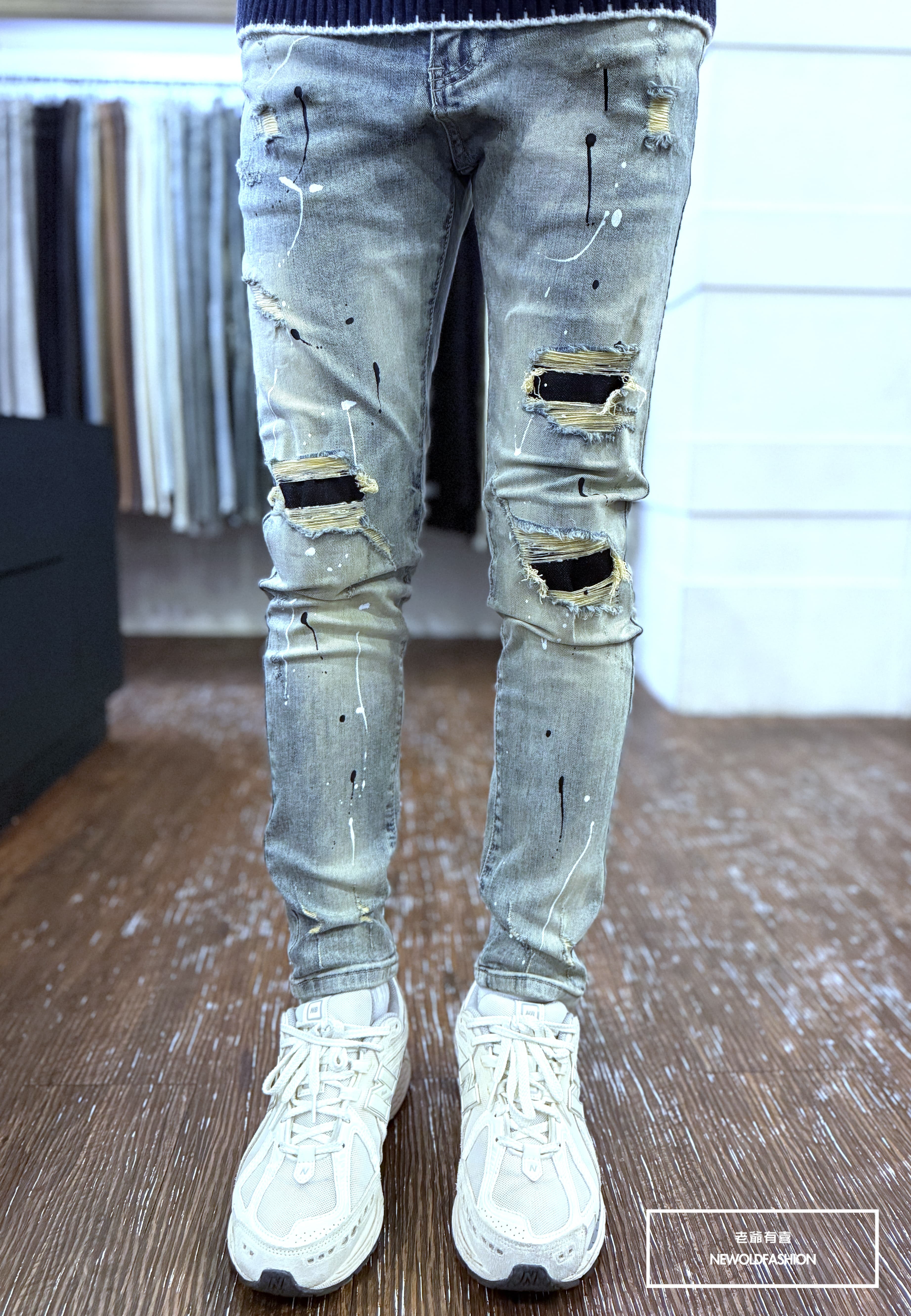 『官網限定』重磅淺藍破壞噴漆小直筒(NOF25123008)