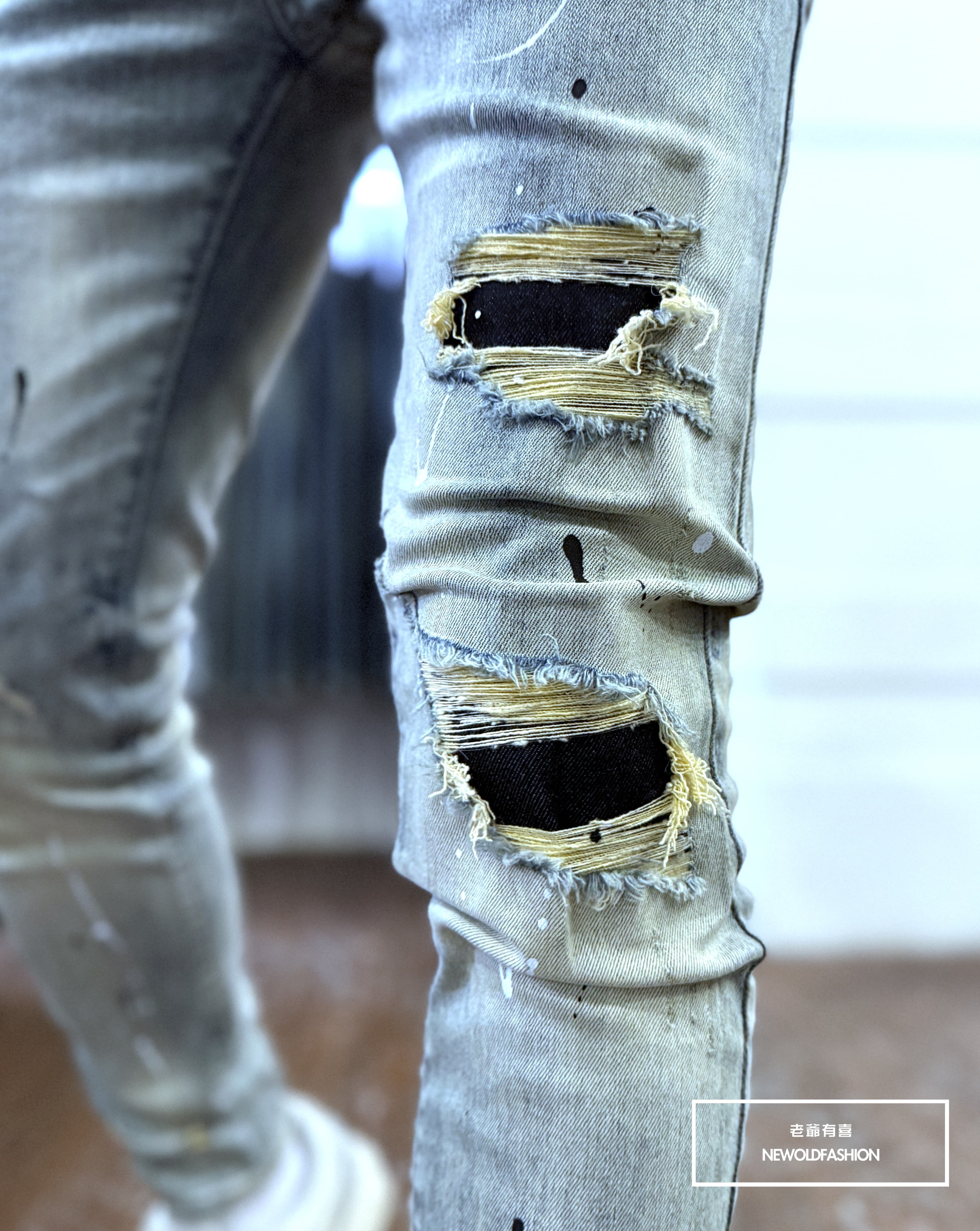 『官網限定』重磅淺藍破壞噴漆小直筒(NOF25123008)