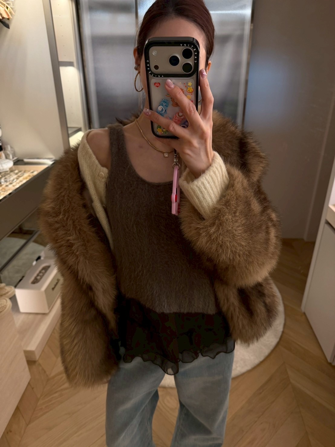 #AD150異材質拼接造型背心(杏/卡其)