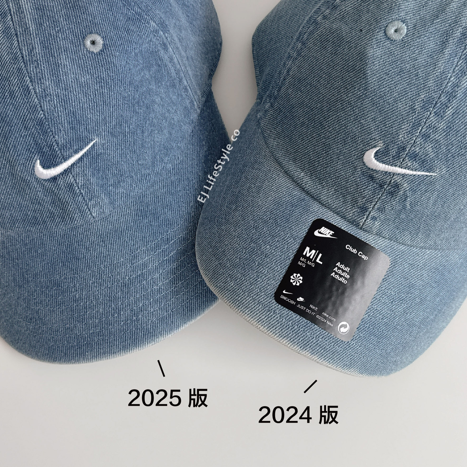 NIKE CLUB CAP 2024版＆2025版 丹寧 牛仔藍 淺藍 刺繡 水洗 老帽 棒球帽 HF0383-429 / 現貨