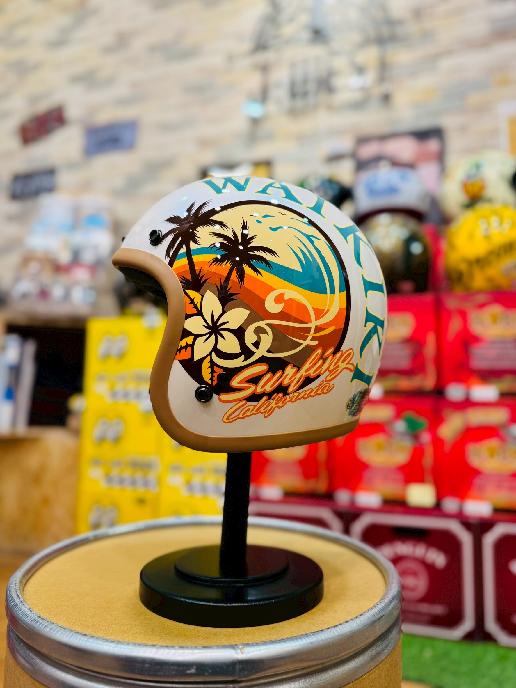 3JFT Hawaii-夏威夷 古白色 復古帽 3/4罩