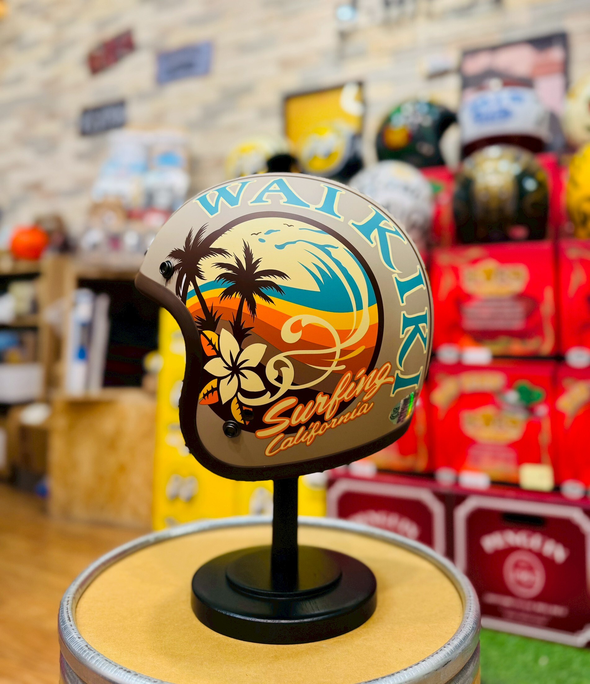 3JFT Hawaii-夏威夷 沙色 復古帽 3/4罩