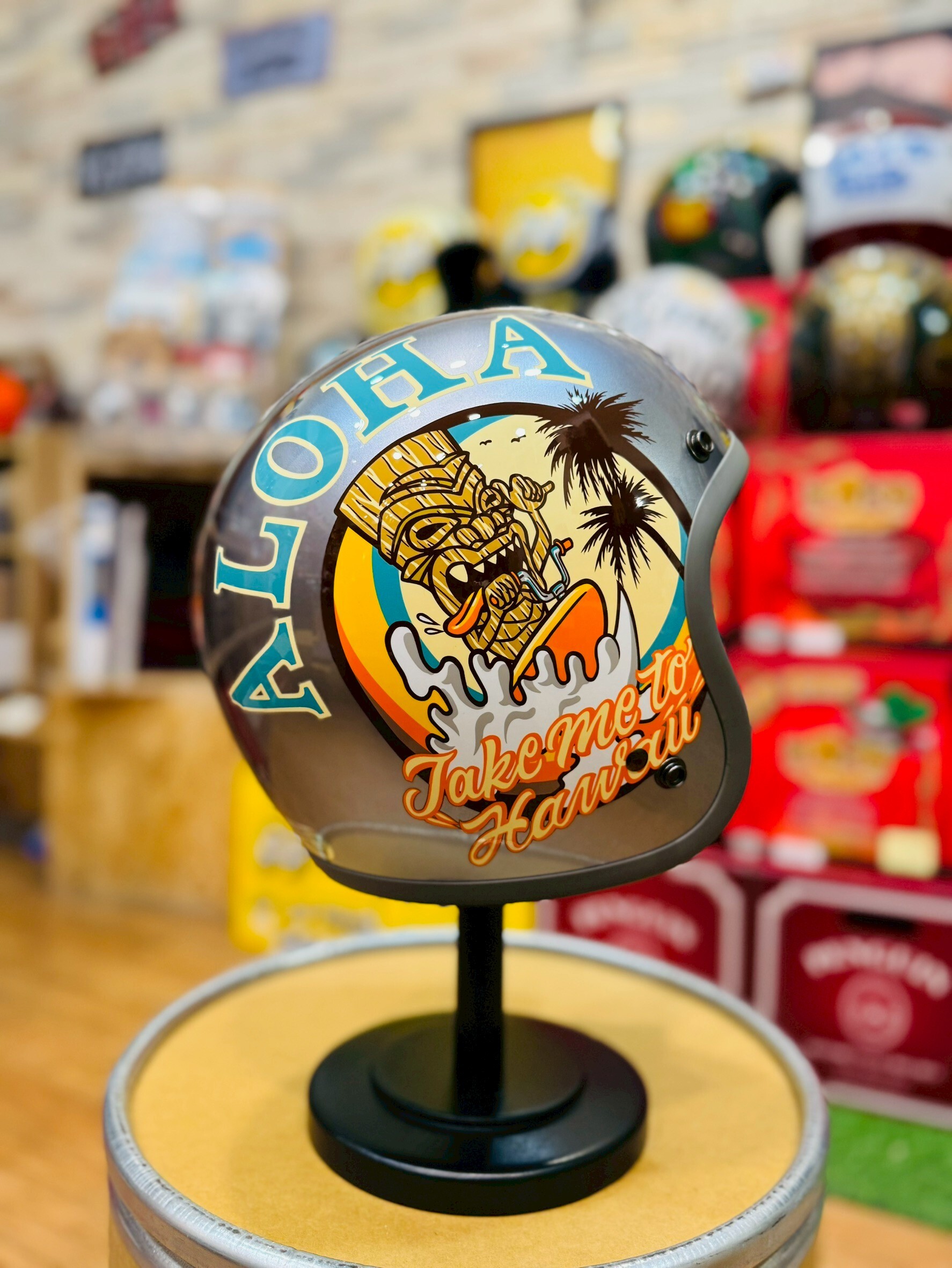 3JFT Hawaii-夏威夷 浪銀色 復古帽 3/4罩