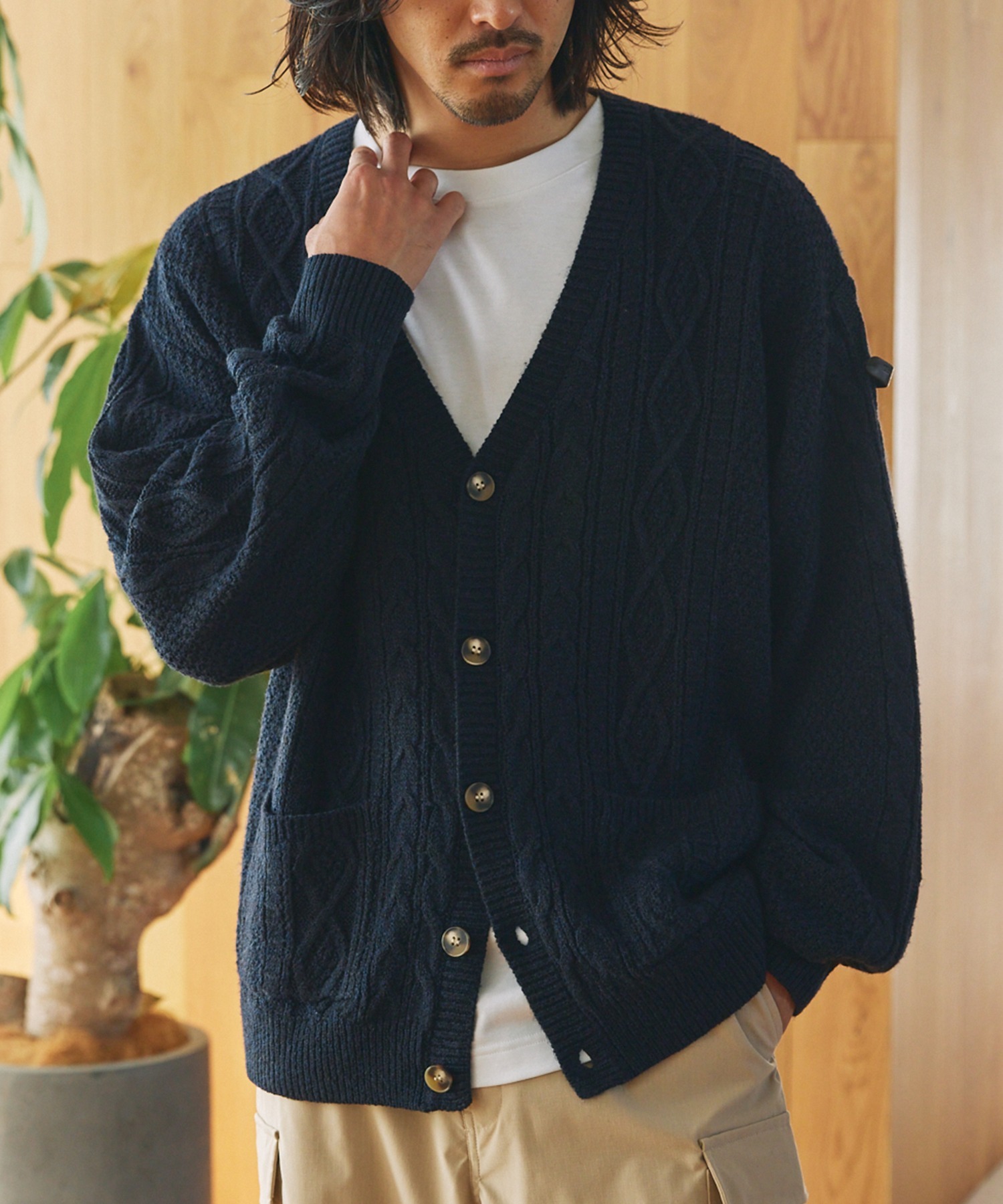 🇯🇵The craft crew 麻花針織V領開襟衫 TCCP cd908