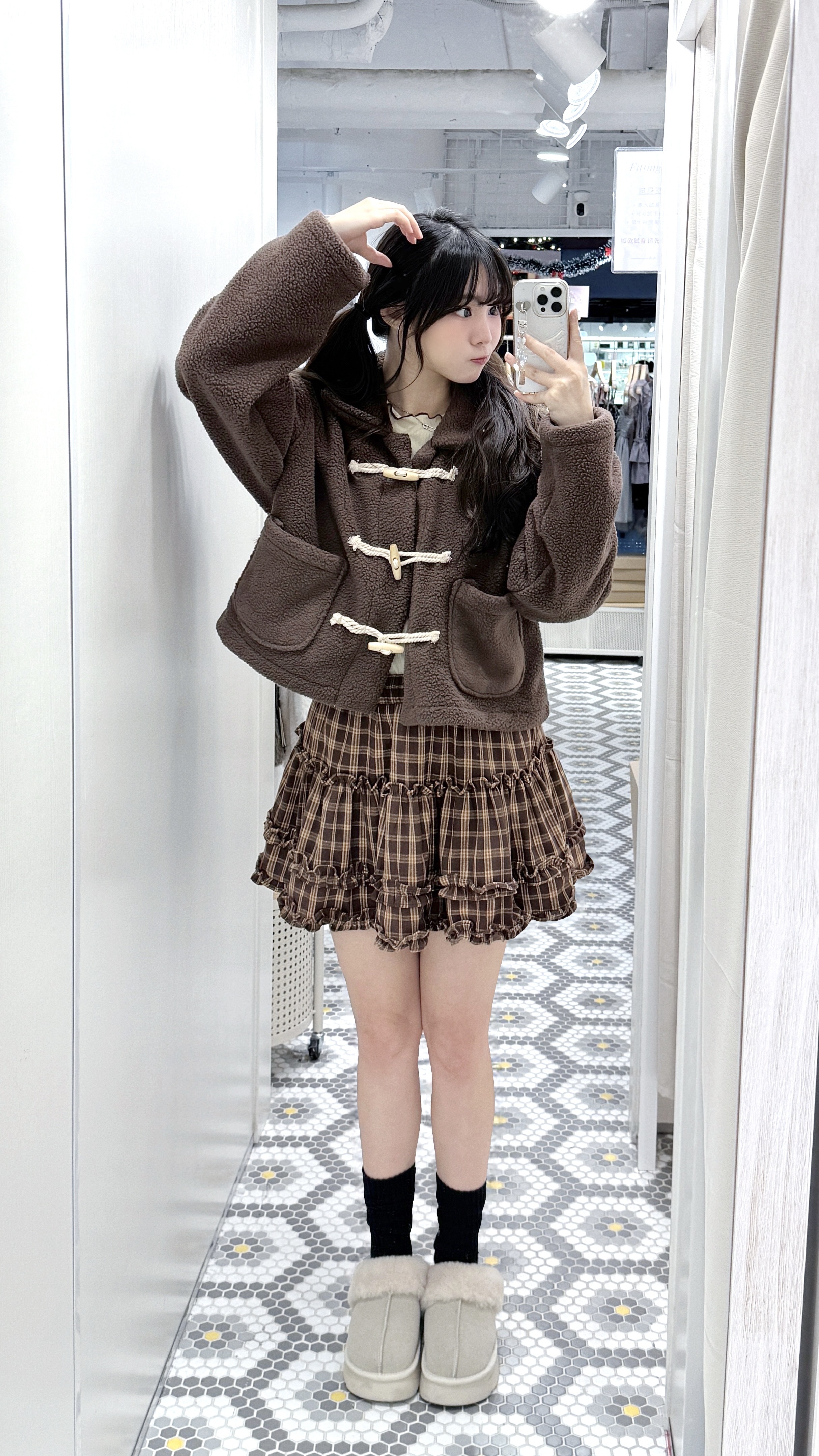 （停產）JK0386｜超保暖!!毛氈質地牛角扣外套🐮 ♡‧₊˚