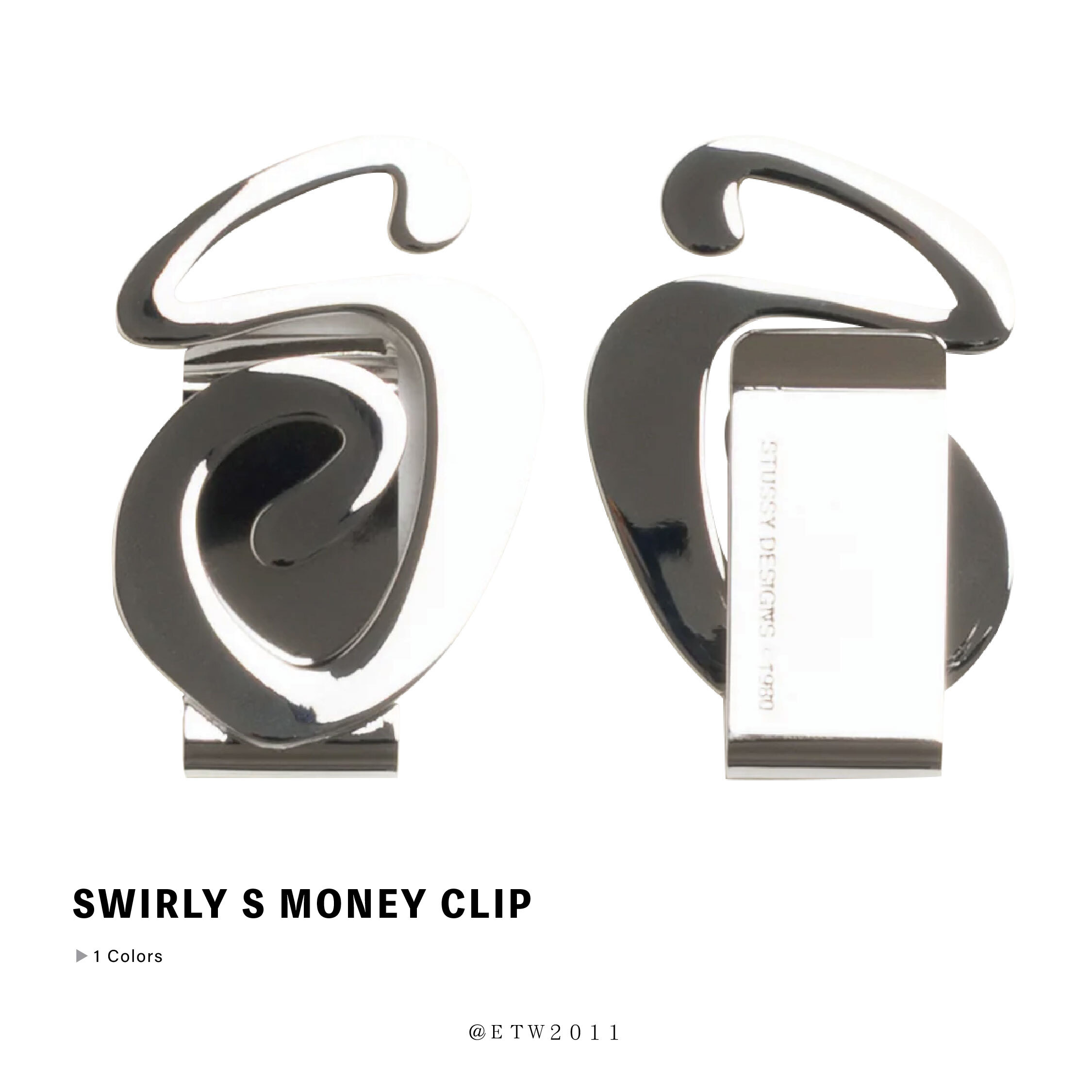 ☆ETW☆【EASY TO WEAR】STUSSY SWIRLY S MONEY CLIP 鈔票夾