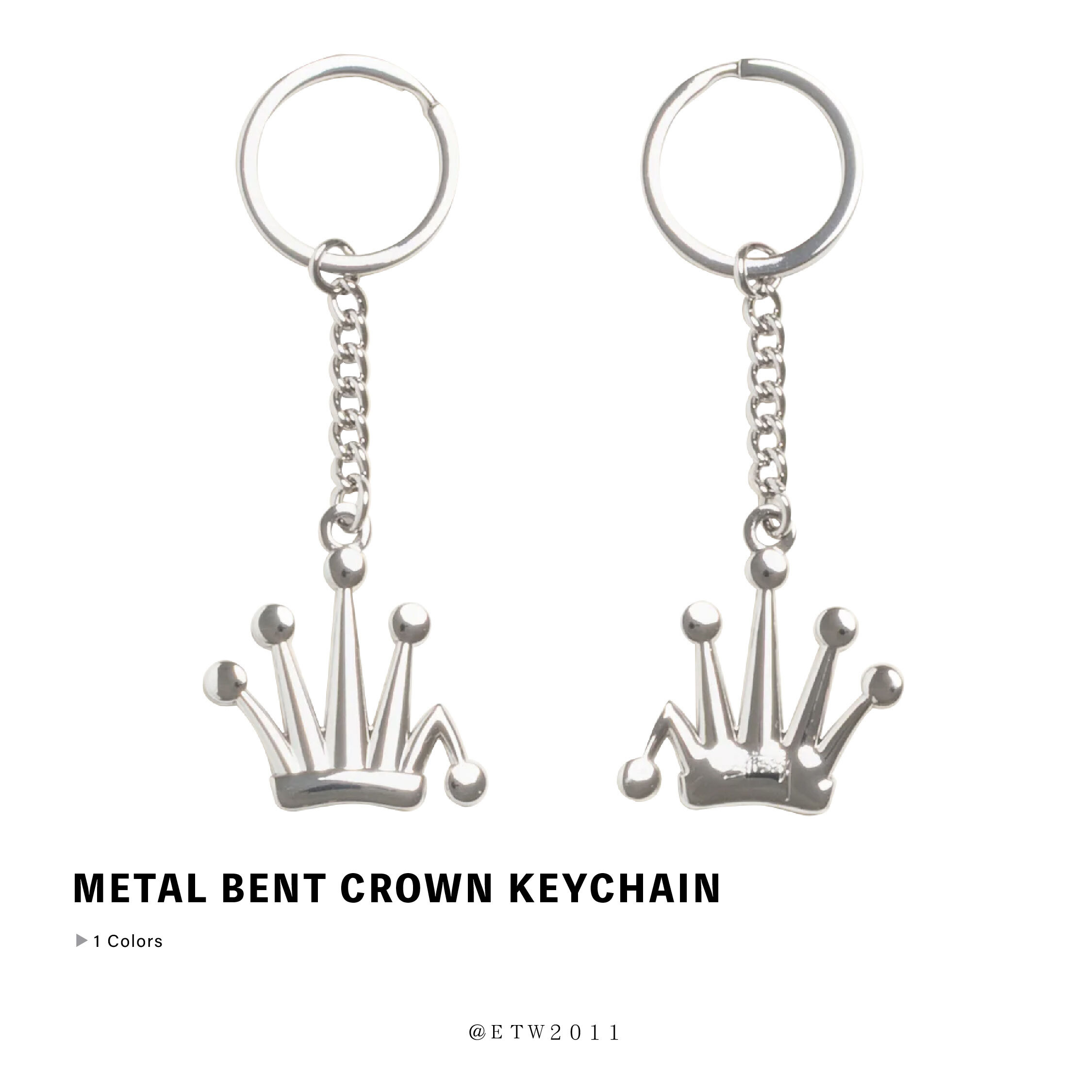 ☆ETW☆【EASY TO WEAR】STUSSY METAL BENT CROWN KEYCHAIN 皇冠 鑰匙圈 金屬 吊飾