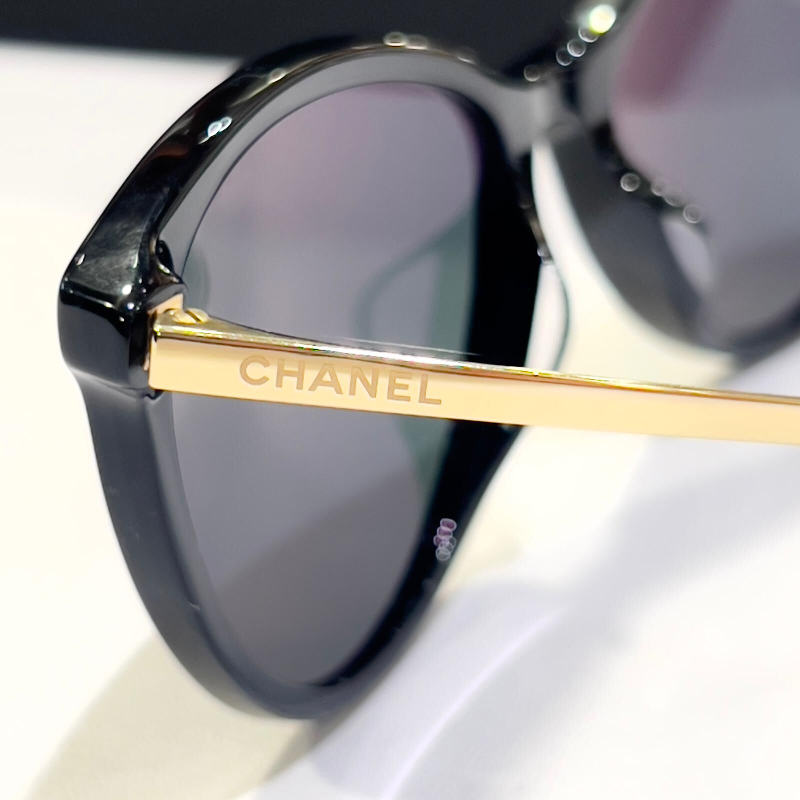 全新CHANEL貓眼太陽眼鏡A71435 CHANEL GLASSES  黑色樹脂金屬臂  #可配度數鏡片 #BRAND NEW#香榭站正品