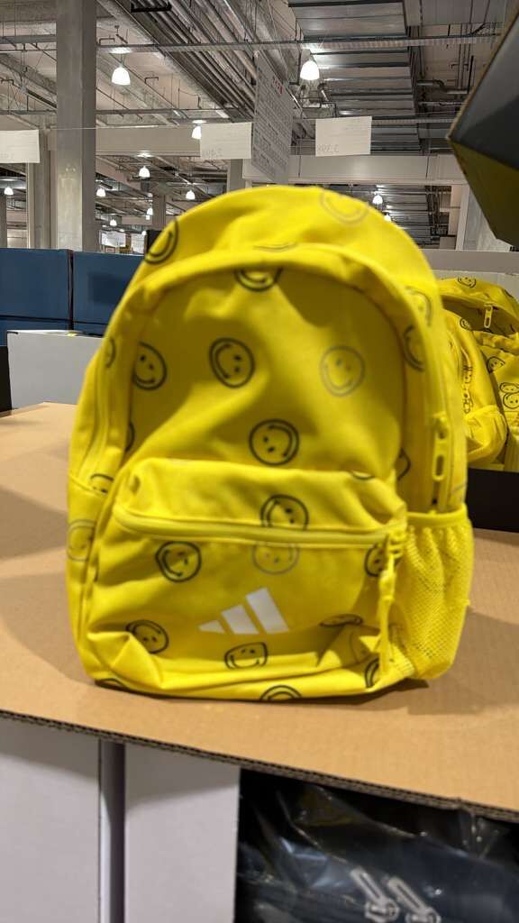 SS115 ADIDAS 黃色哈哈笑背包 23.5x32.5cm