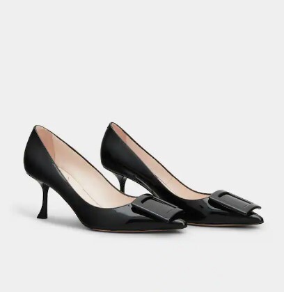 1FF0101-112 ROGER VIVIER Viv’ in The City Pumps in Patent Leather Black (SS26) #RVW61830690D1PB999 (S-EU-E)