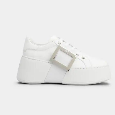 1FF0101-113 ROGER VIVIER Viv' Skate Sneakers in Leather White (SS26) #RVW73726150LXQB001 (S-EU-E)
