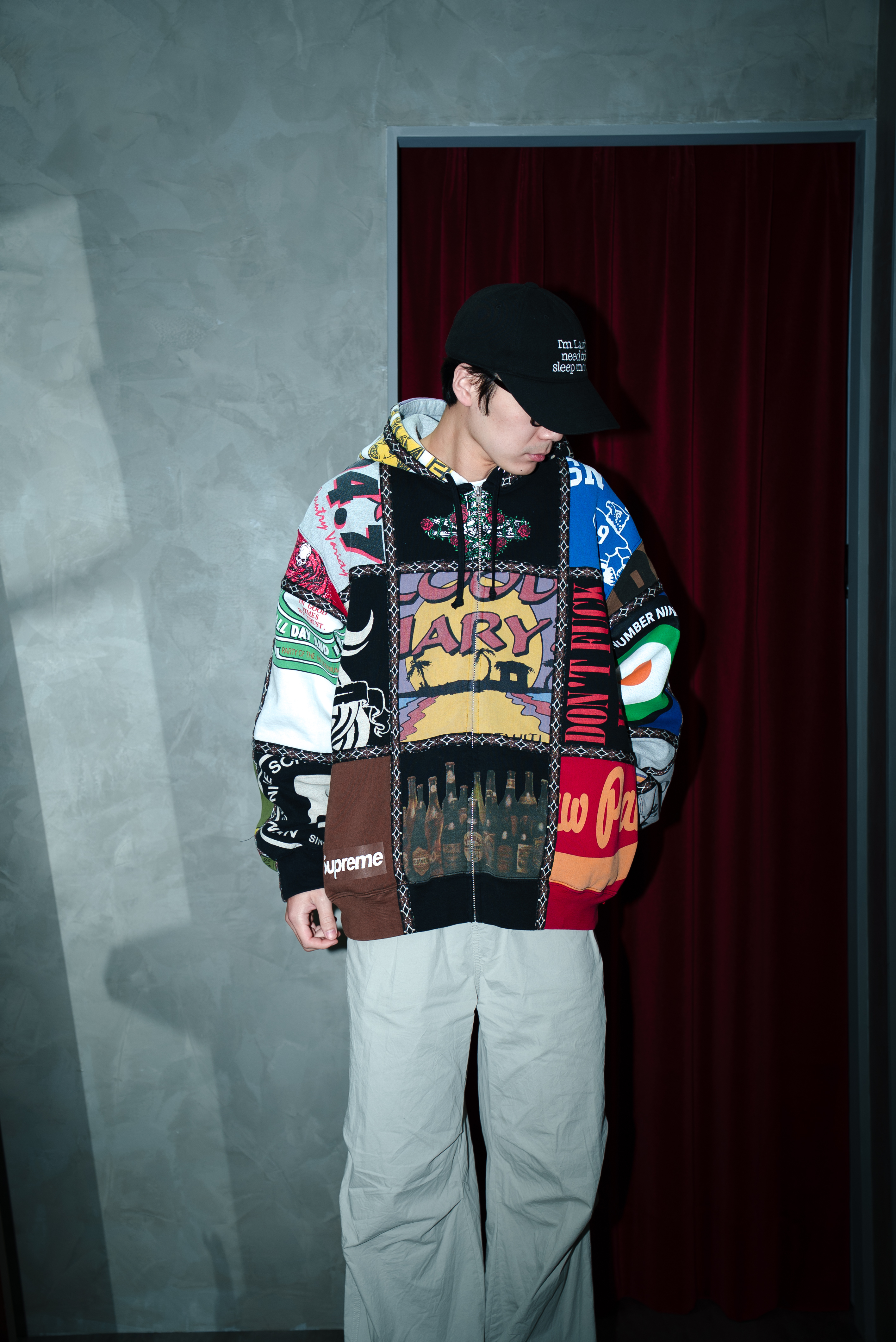 Supreme®/Number (N)ine® Patchwork Zip Up Hooded Sweatsh