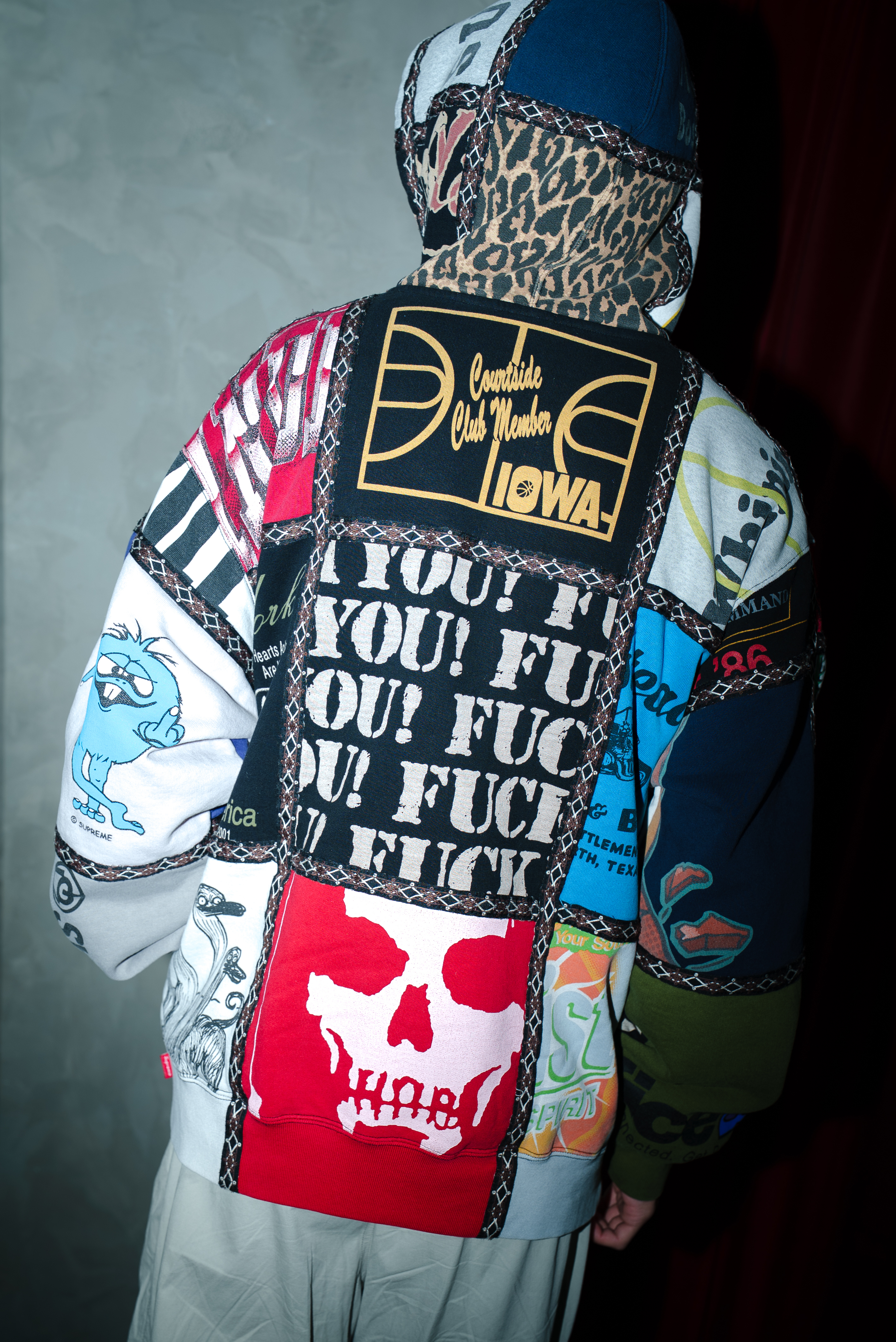 Supreme®/Number (N)ine® Patchwork Zip Up Hooded Sweatsh