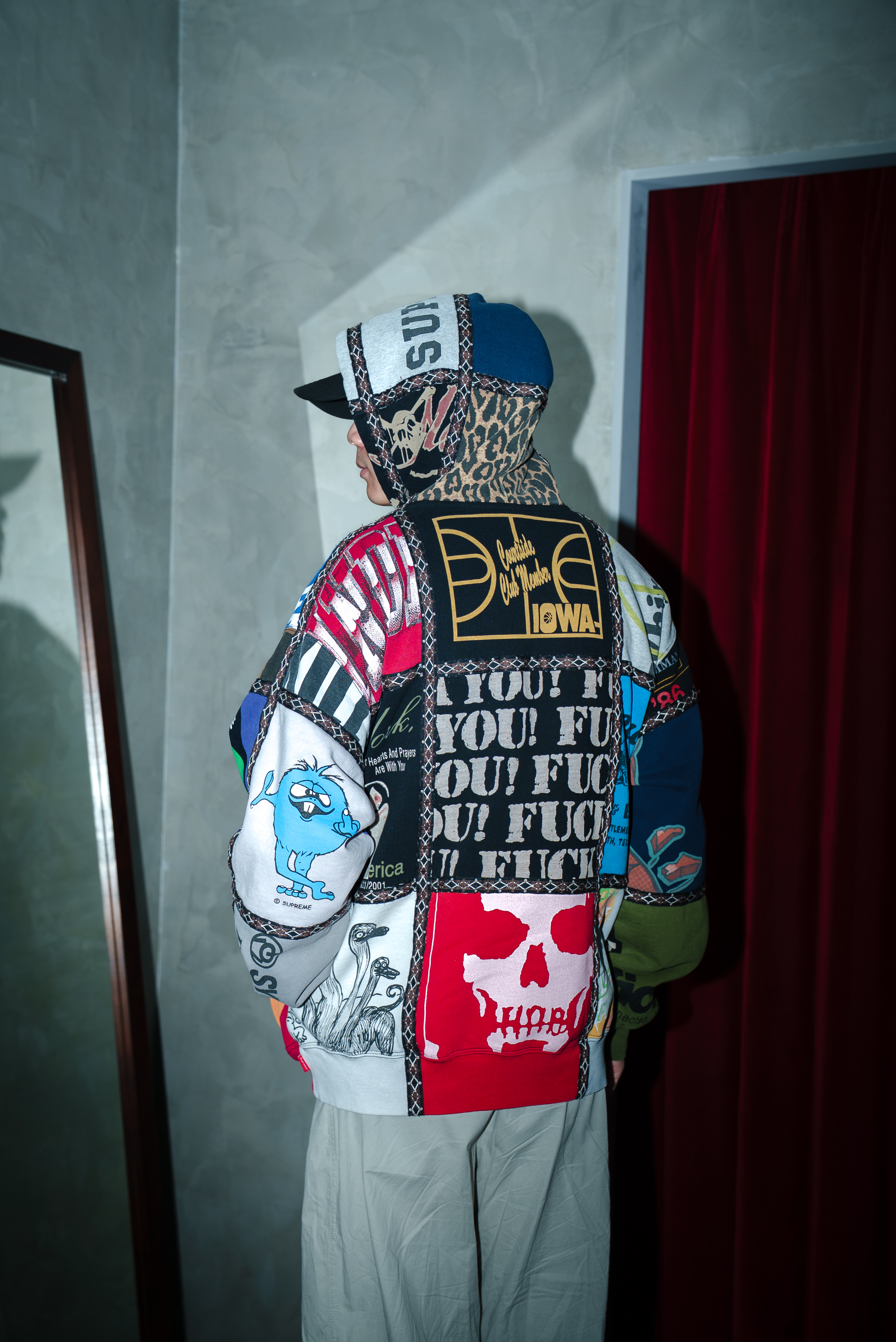 【Focus Store】預購 Supreme x Number (N)ine® FW25 Week16 Patchwork Zip Up Hooded Sweatshirt 拼接拉鍊外套