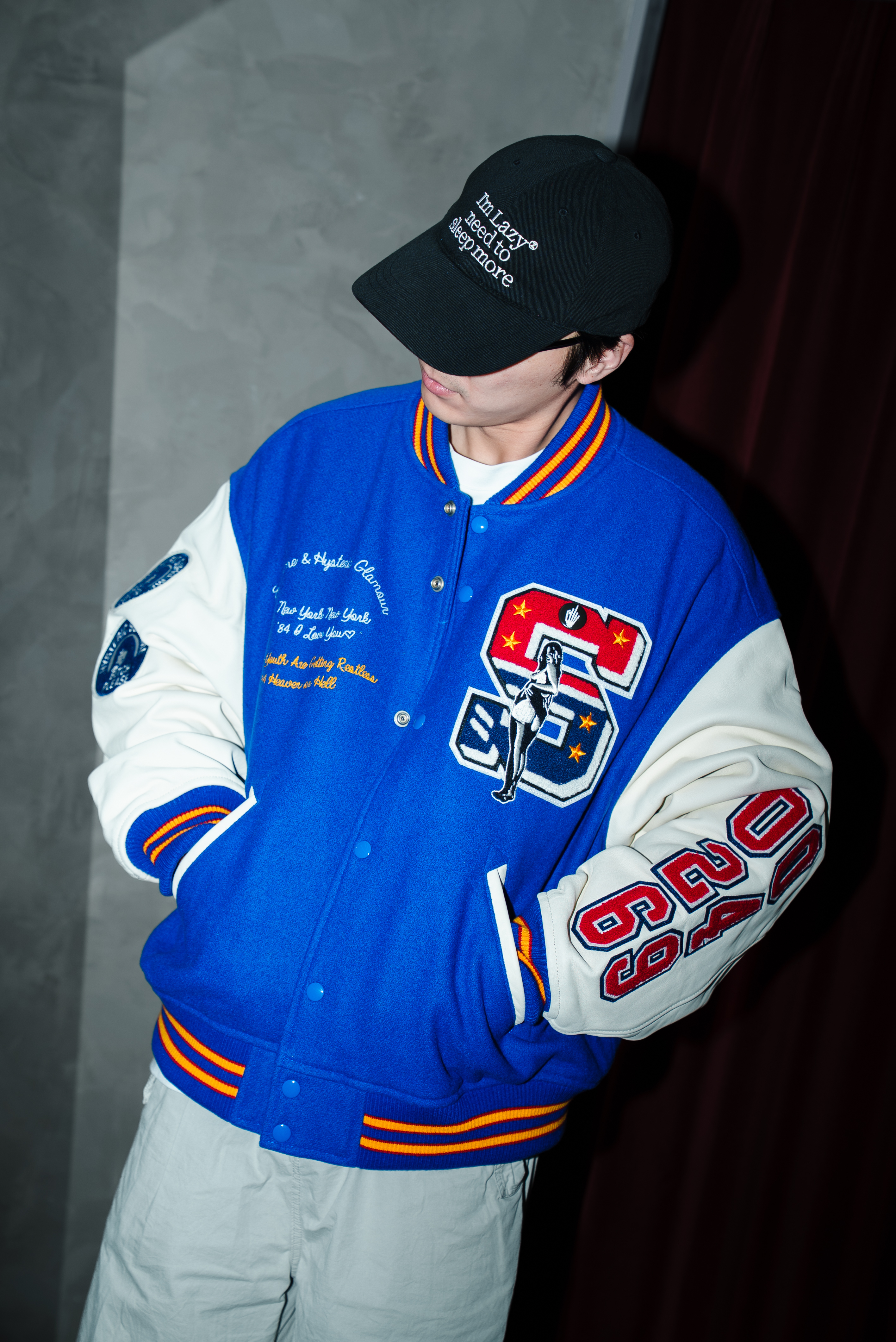 【Focus Store】現貨秒發 Supreme FW24 Week13 Hysteric Glamour Varsity Jacket "Blue" 藍色 棒球夾克外套
