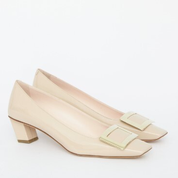1FF0101-115 ROGER VIVIER Belle Vivier Pumps in Patent Leather Beige (SS26) #RVW00600920D1PC211 (S-EU-E)