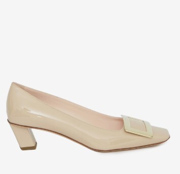 1FF0101-115 ROGER VIVIER Belle Vivier Pumps in Patent Leather Beige (SS26) #RVW00600920D1PC211 (S-EU-E)