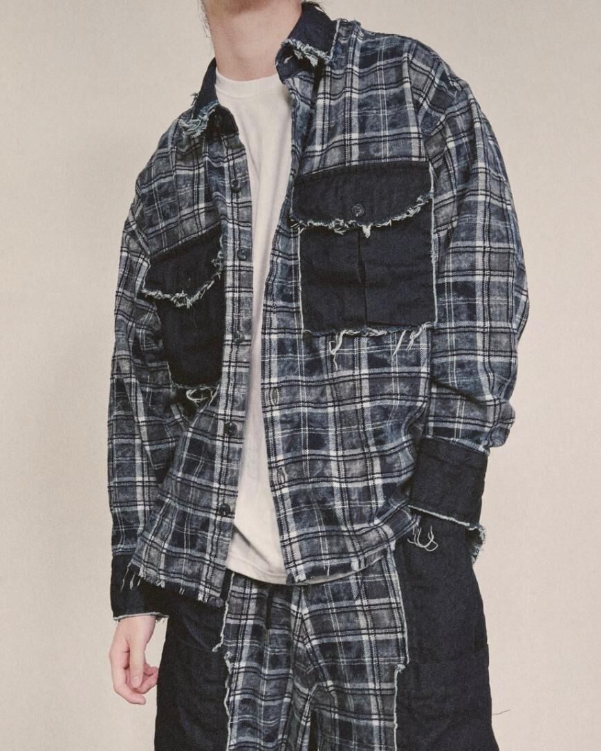 格仔長袖恤衫 TAC-0376S