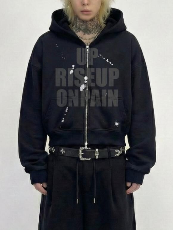 英文字連帽拉鍊外套 TAC-0385JK