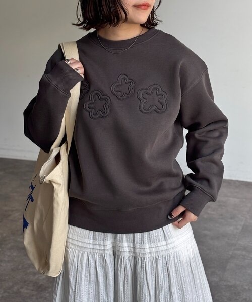 CPCM / Fleece flower sweatshirt