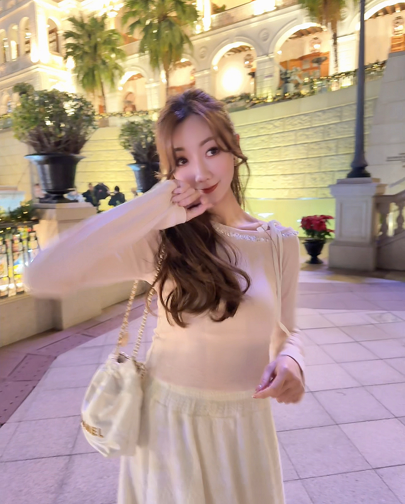 *BJ2 MADE SERIES* THE GLITTERY CHECKED LACE OPEN SHOULDER RIBBON TOP 251228