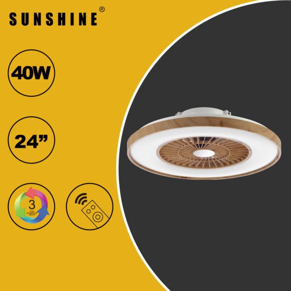 [CFDW木紋款] LED遙控鴻運風扇燈三色溫+可調光暗 40W CFDW-40W