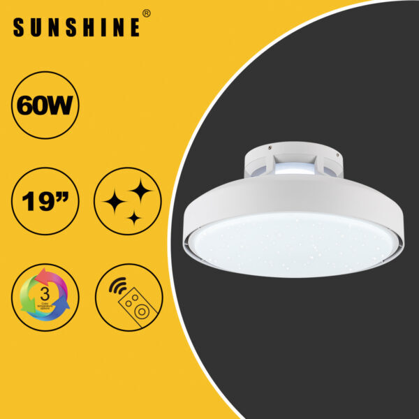 閃星款 LED無葉風扇燈 50W (連遙控器) (可調色溫3000K-6000K) CFES-60W