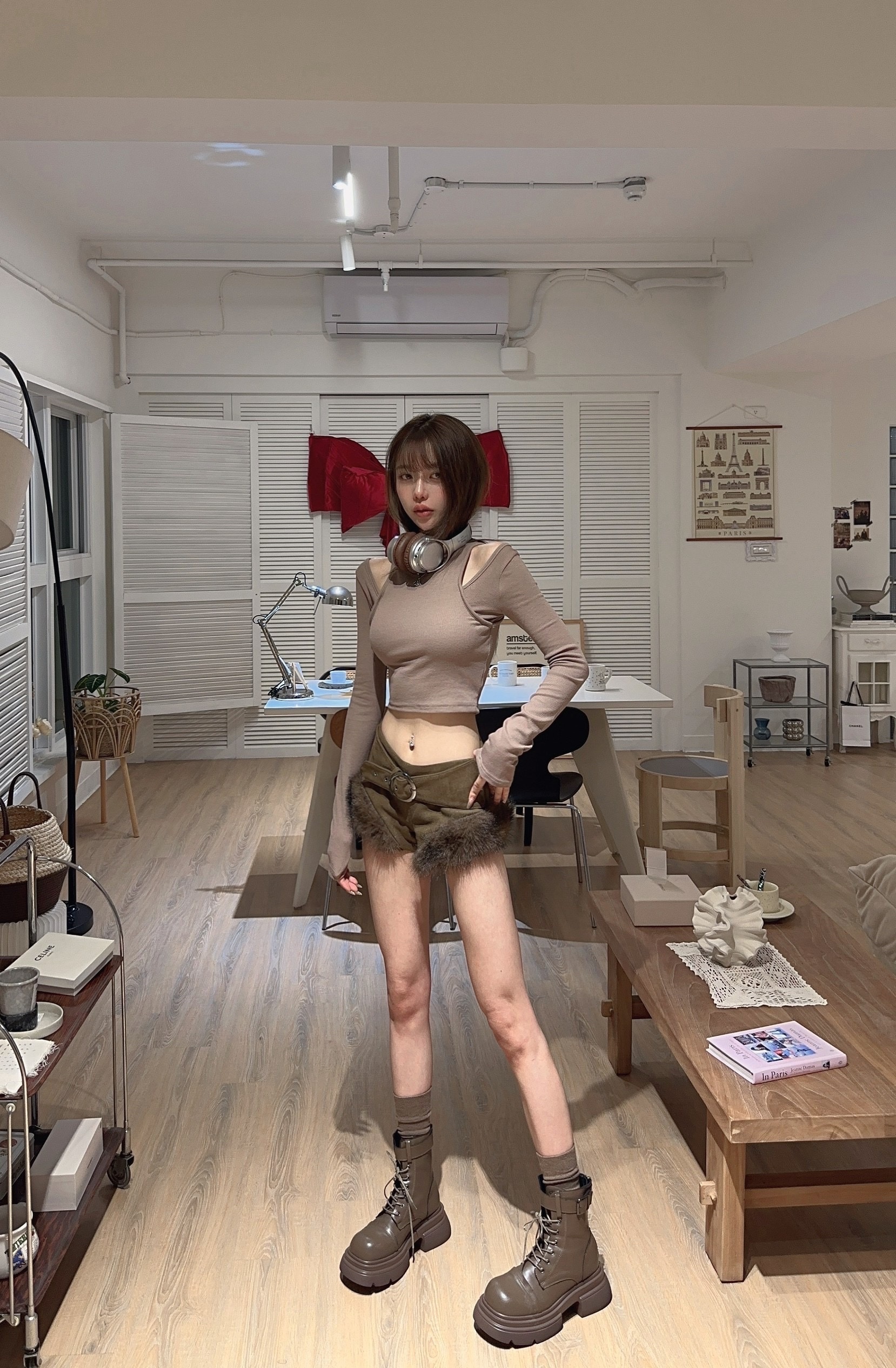 🇹🇼一字兩穿胸墊打底上衣