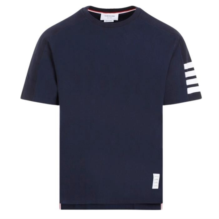 1FF0101-130 THOM BROWNE Milano Cotton 4-Bar Tee Navy (SS26) #MJS246A-07323-415 (C-EU-E)