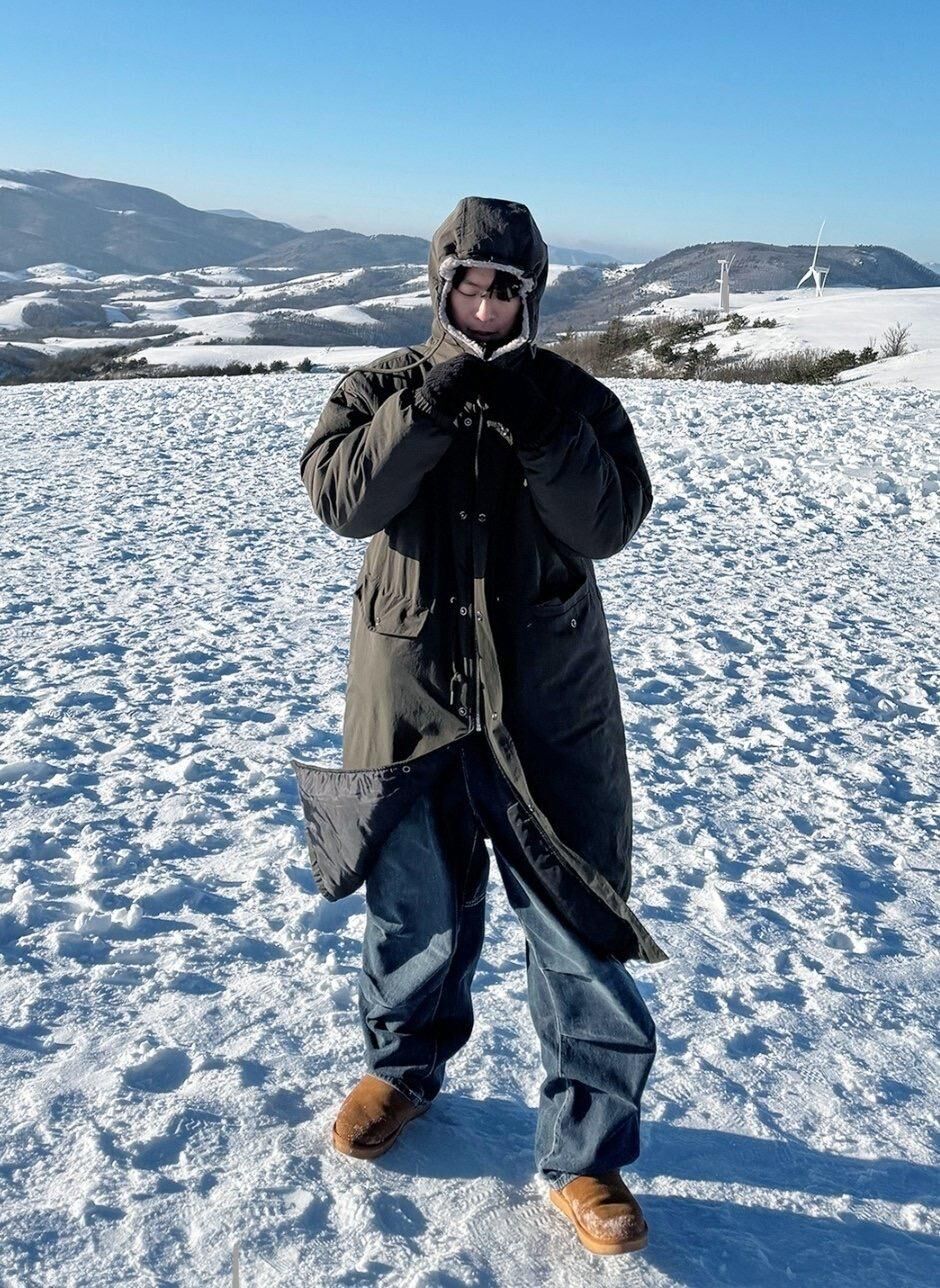 淨色連帽拉鍊長褸(夾棉) TAC-0389JK