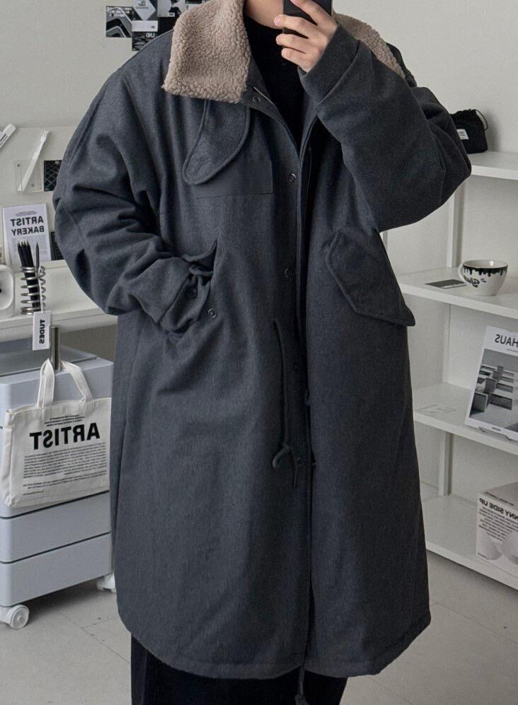 毛毛領拉鍊長褸(夾棉) TAC-0390JK