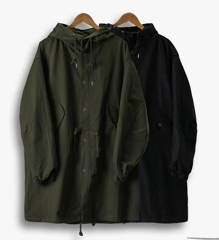 淨色連帽拉鍊長褸 TAC-0391JK