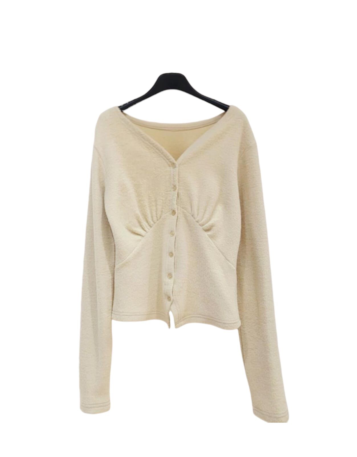 A49 #22990 胸接褶接褶top -  米黃色