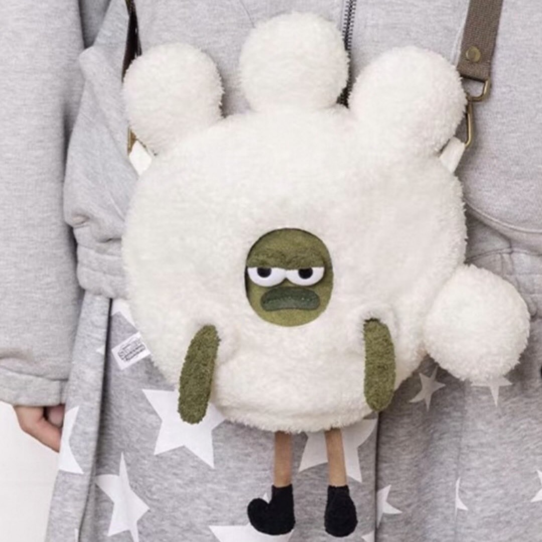 <正版授權>比奇堡居民系列 手套魚毛絨包包 斜背包 斜挎包