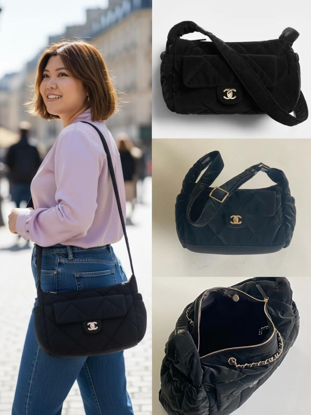 CHANEL 25N新品｜絲絨黑保齡球包 雙尺寸登場
