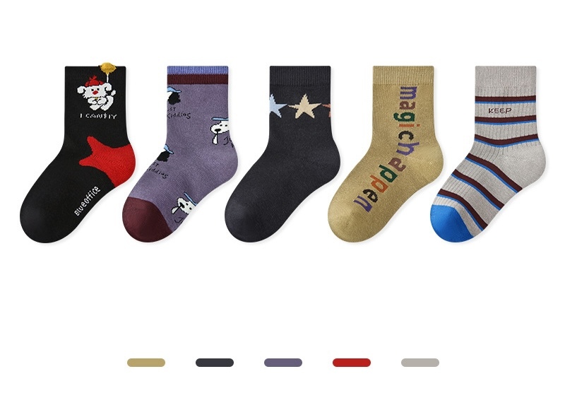 星球小狗長襪五雙入(3-5y)