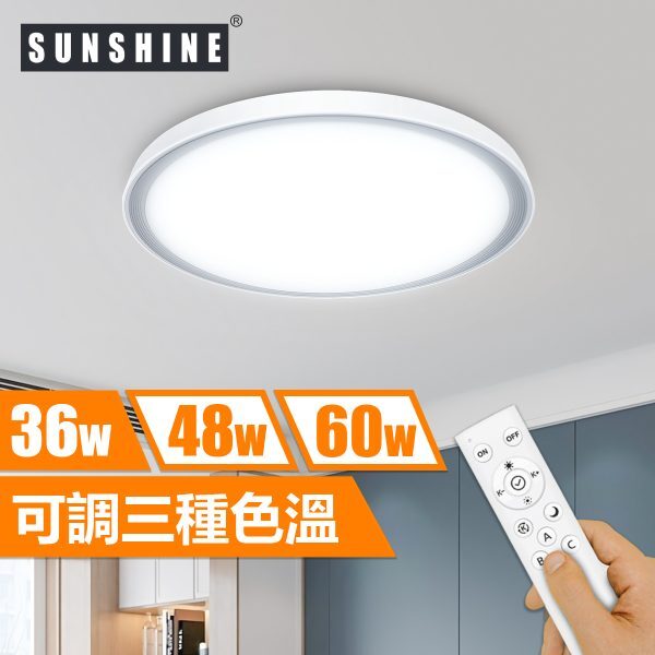 [CLJ2款] 天花吸頂燈 遙控三色溫 36W/48W/60W