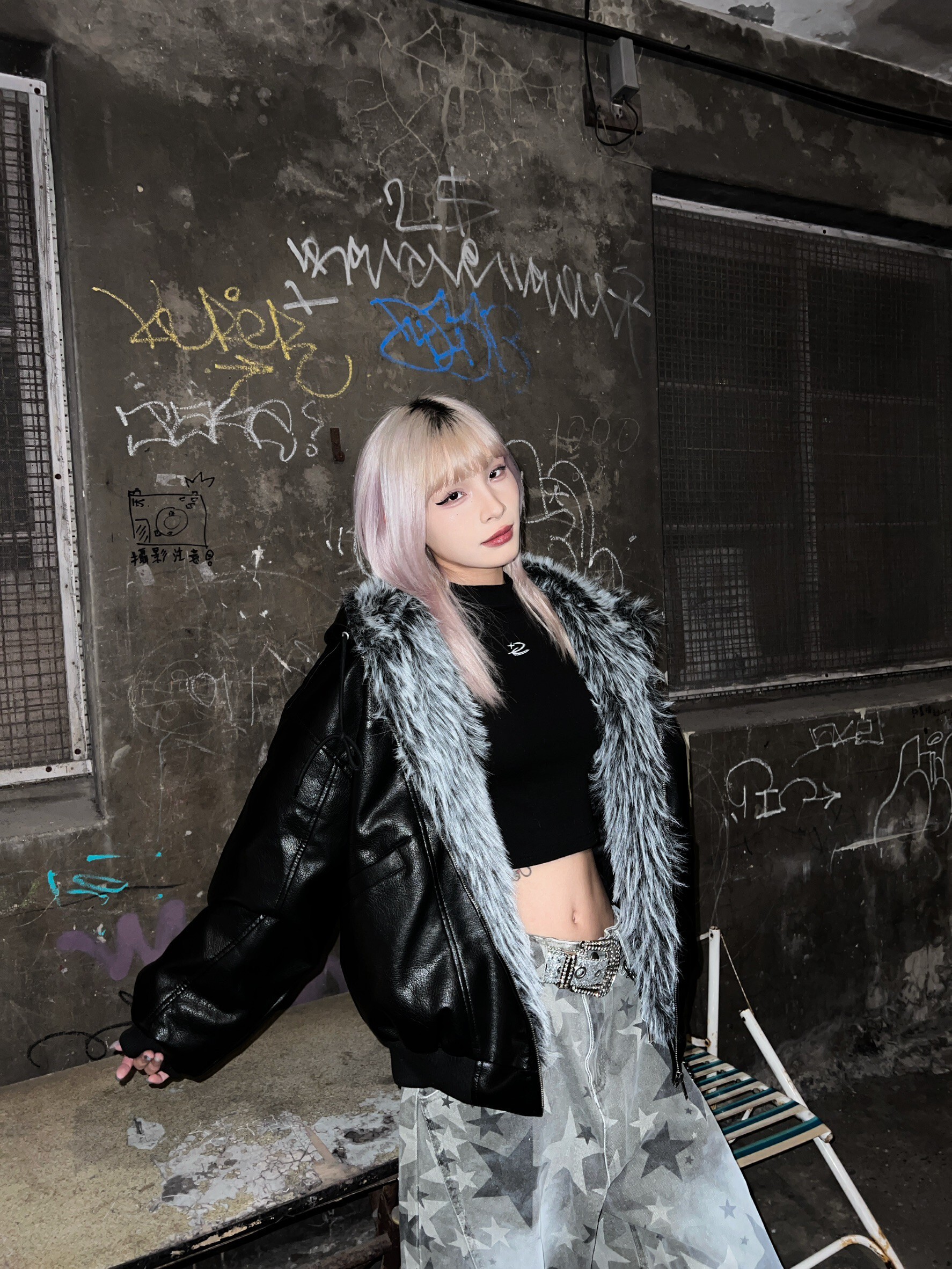 (GOAL)美式座山 雕皮皮革 毛領外套 KA299