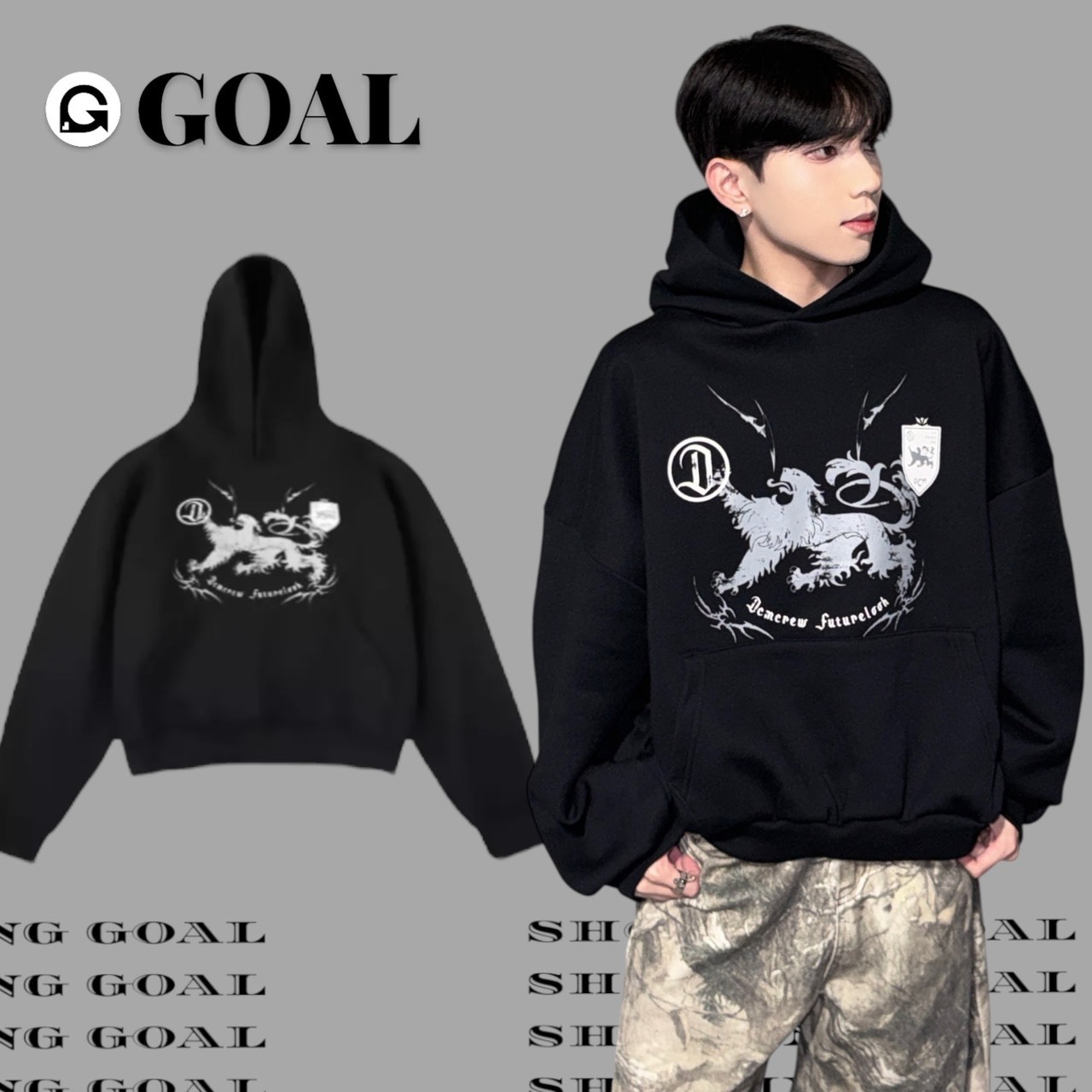 (GOAL) DCM  LOGO HOODIE 神獸 重磅 帽T