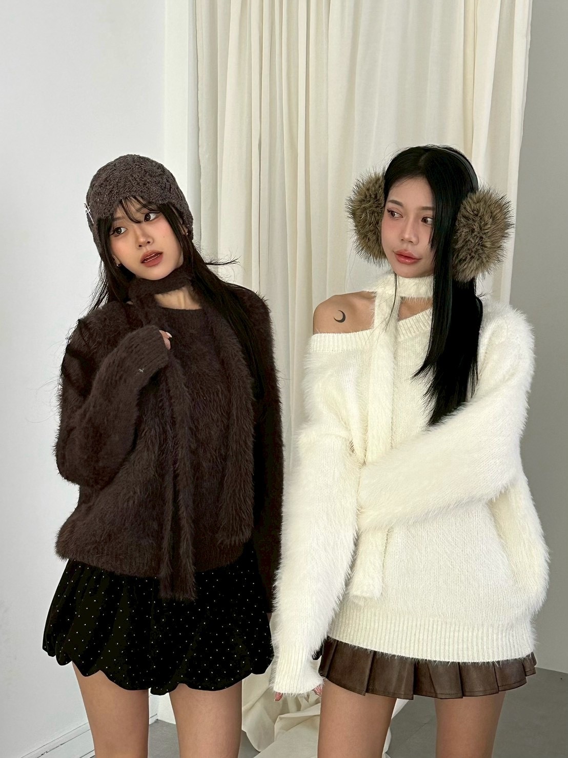 水貂毛脖帶毛衣