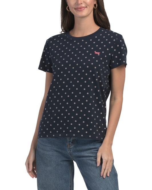 【預購】Q122801 LEVIS 女士海軍藍完美莉維亞圓點T卹