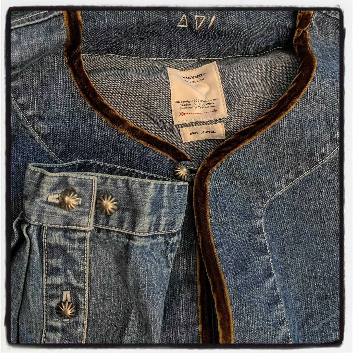 VISVIM SOCIAL SCULPTURE BORDER TUNIC P.O DMGD SHIRT - (( USED A )) 中古美品 - INDIGO SIZE 2 PRE ORDER ITEM (預訂中)